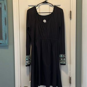 Double D Ranch dress, black with turquoise , size M